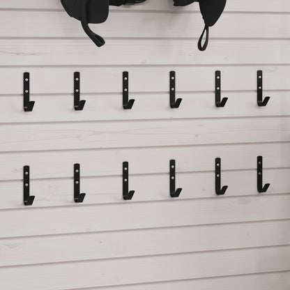 Wandhaken J-Form 12 Stk. Schwarz Stahl