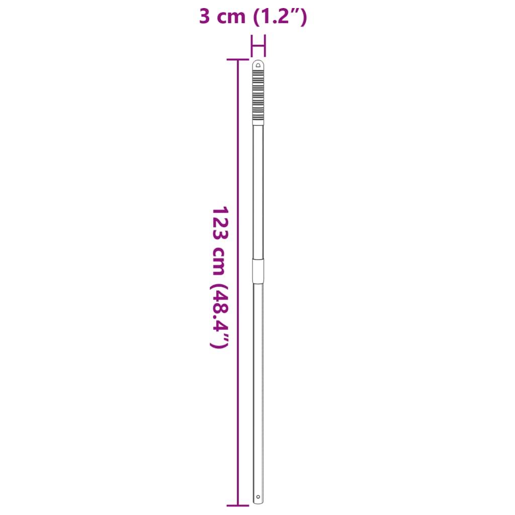 Heugabel-Stiel Teleskopisch Silbern Stahl