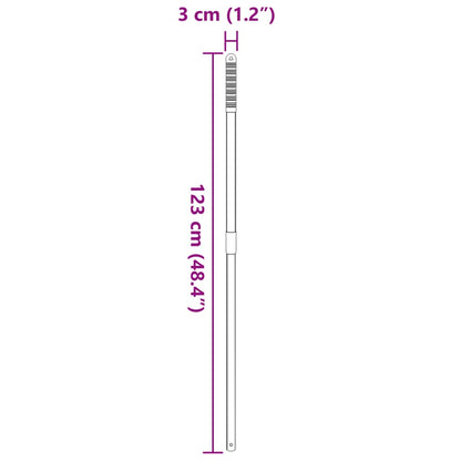Heugabel-Stiel Teleskopisch Silbern Stahl