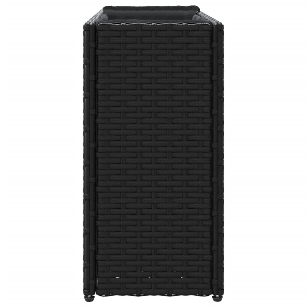 Hochbeet mit 2 Fächern Schwarz 90x20x40 cm Poly Rattan