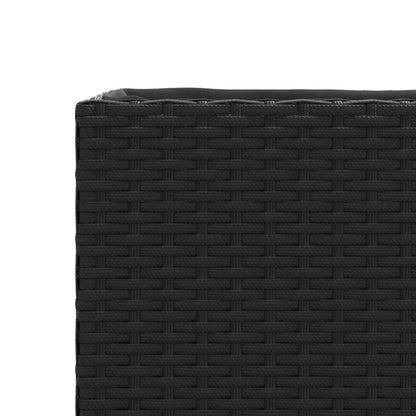 Hochbeet mit 2 Fächern Schwarz 90x20x40 cm Poly Rattan