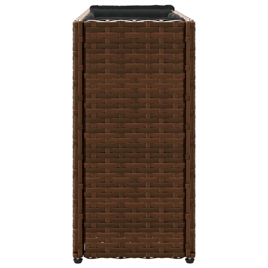 Hochbeet mit 2 Fächern Braun 90x20x40 cm Poly Rattan
