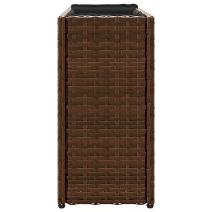 Hochbeet mit 2 Fächern Braun 90x20x40 cm Poly Rattan