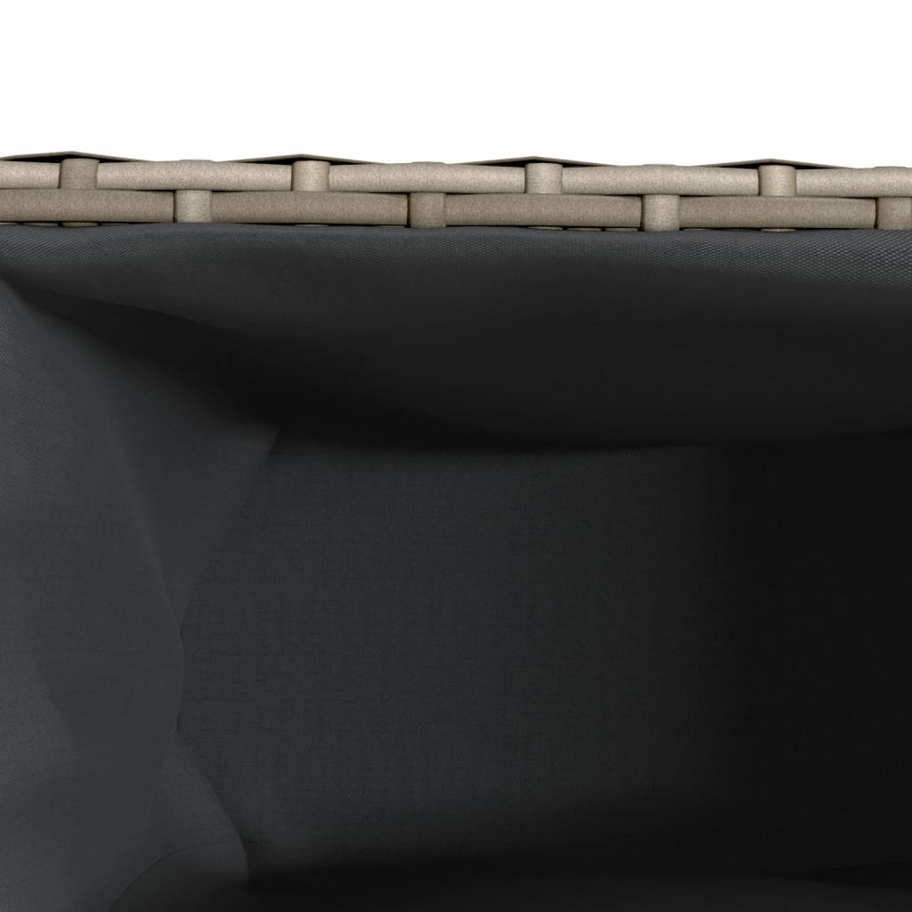 Hochbeet mit 3 Fächern Grau 105x30x32 cm Poly Rattan