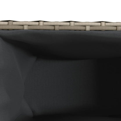 Hochbeet mit 3 Fächern Grau 105x30x32 cm Poly Rattan