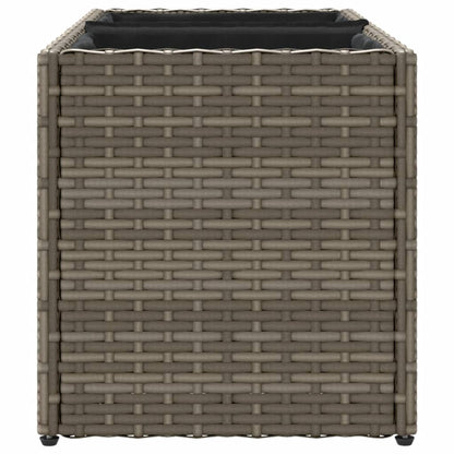 Hochbeet mit 2 Fächern Grau 72x30x32 cm Poly Rattan