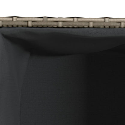 Hochbeet mit 2 Fächern Grau 72x30x32 cm Poly Rattan