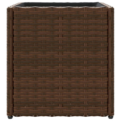 Pflanzkübel Braun 36x30x32 cm Poly Rattan