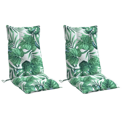 Hochlehner-Auflagen 2 Stk. Blattmuster Oxford-Gewebe