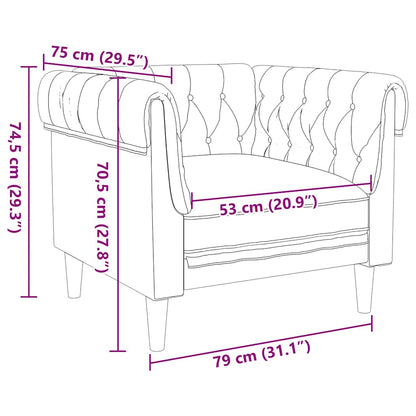 Chesterfield-Sessel Braun Stoff