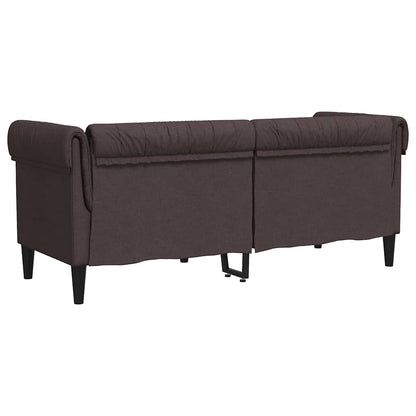Chesterfield-Sofa 2-Sitzer Dunkelbraun Stoff