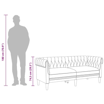 Chesterfield-Sofa 2-Sitzer Dunkelbraun Stoff