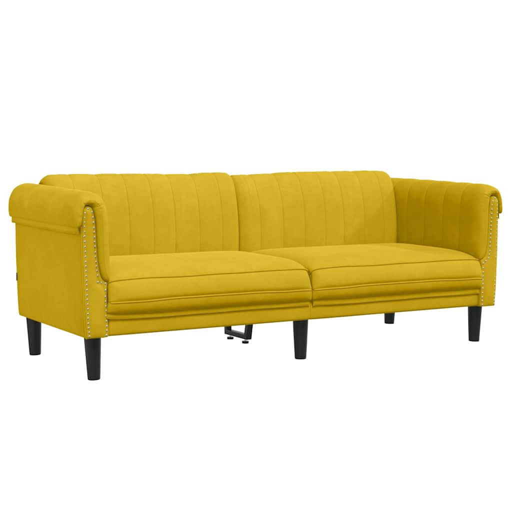 Sofa 3-Sitzer Gelb Samt