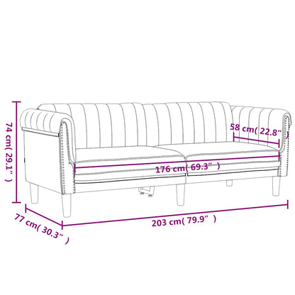 Sofa 3-Sitzer Gelb Samt