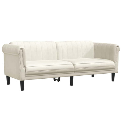 Sofa 3-Sitzer Creme Samt