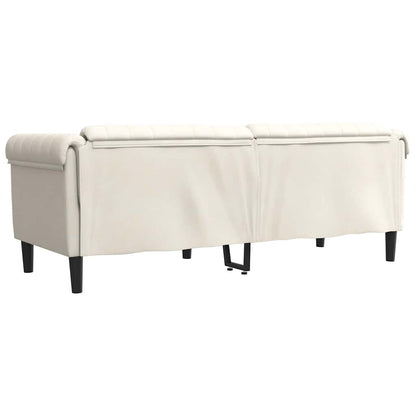 Sofa 3-Sitzer Creme Samt
