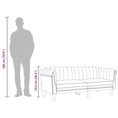 Sofa 3-Sitzer Creme Samt