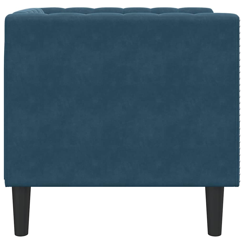 Chesterfield-Sessel Blau Samt