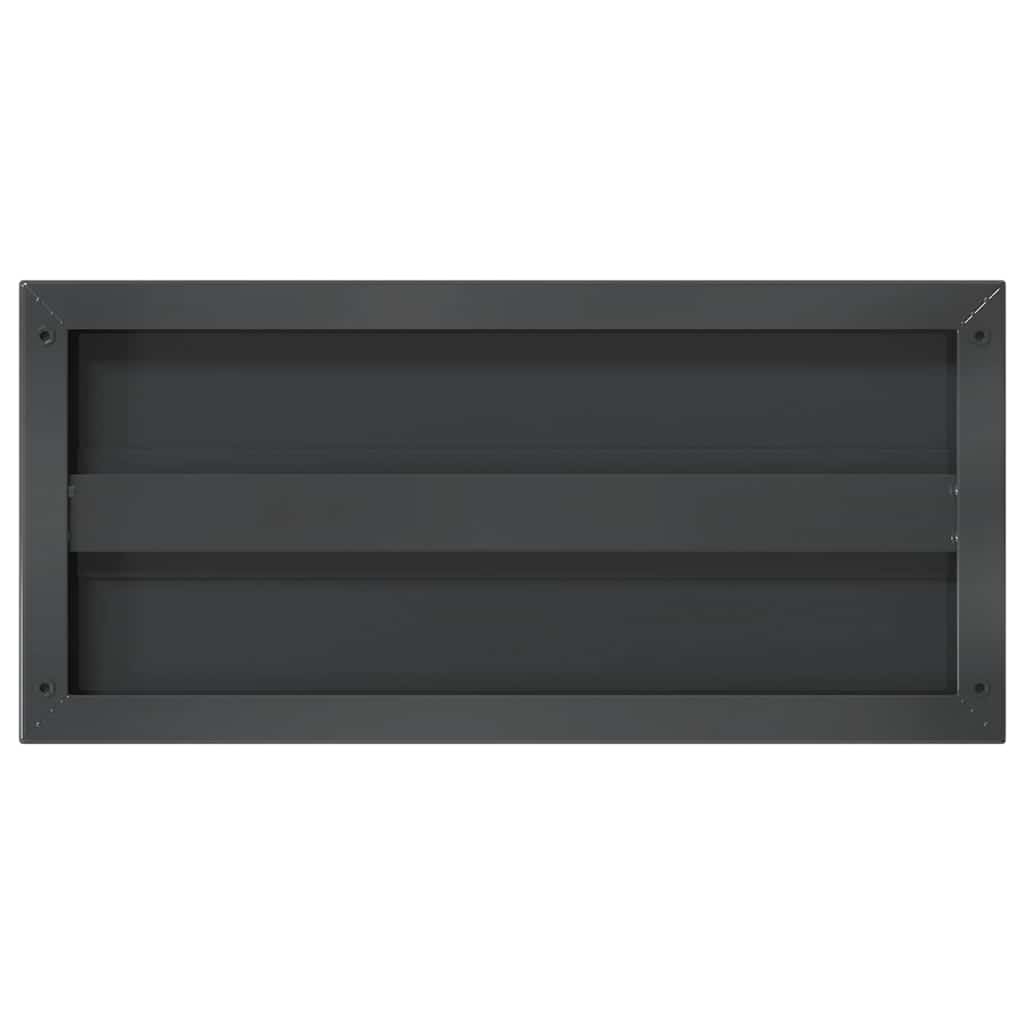 Wandregale 2 Stk. 50x23,5x3 cm Schwarz Edelstahl