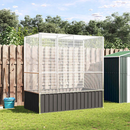 Voliere Silbern 210,5x107x212 cm Stahl