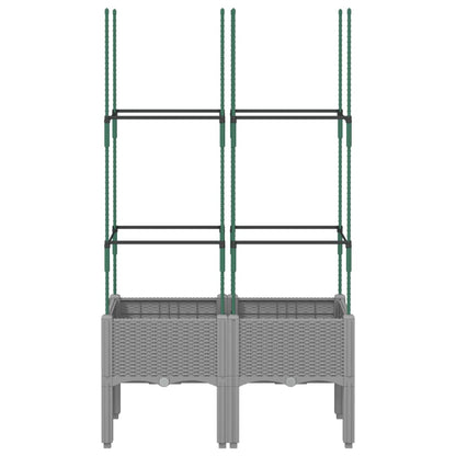Pflanzkübel mit Rankgitter Hellgrau 80x40x142,5 cm PP