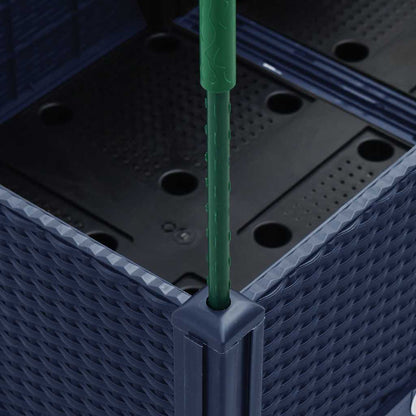 Pflanzkübel mit Rankgitter Blaugrau 200x160x142,5 cm PP