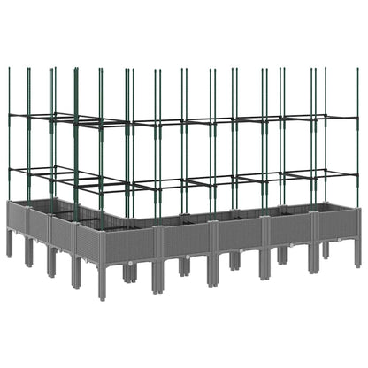 Pflanzkübel mit Rankgitter Hellgrau 200x160x142,5 cm PP