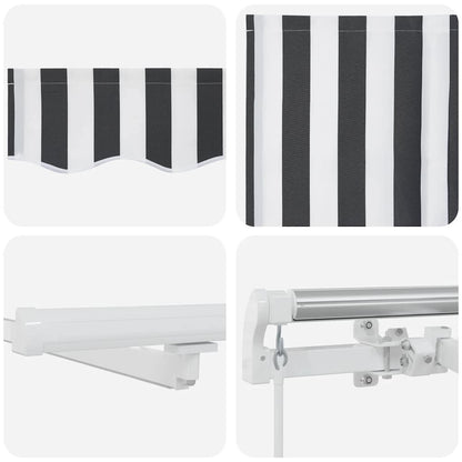 Markise Manuell mit LED Anthrazit & Weiß 400x300 cm