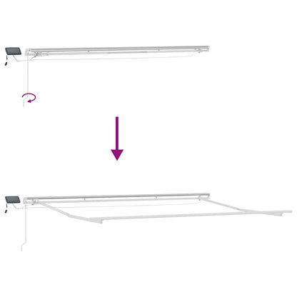 Markise mit LED-Beleuchtung Manuell Anthrazit & Weiß 450x300 cm