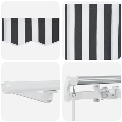 Markise Manuell mit LED Anthrazit & Weiß 600x300 cm