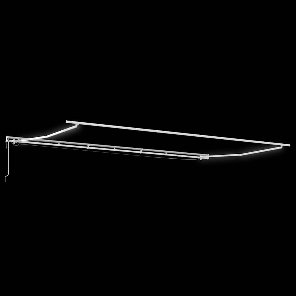 Markise Automatisch mit LED Anthrazit & Weiß 600x300 cm