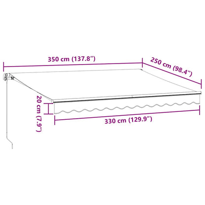 Markise Manuell Anthrazit & Weiß 350x250 cm