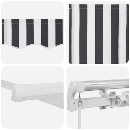 Markise Manuell Anthrazit & Weiß 300x250 cm