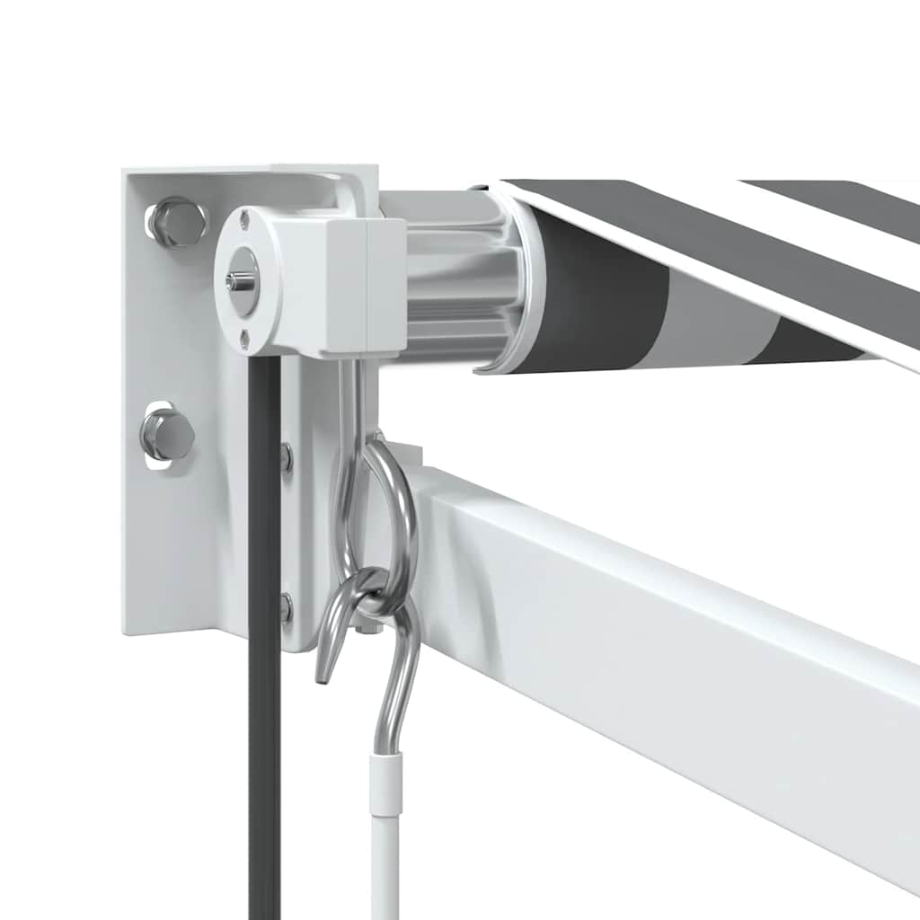Markise Einziehbar Anthrazit & Weiß 3,5x2,5 m Stoff & Aluminium