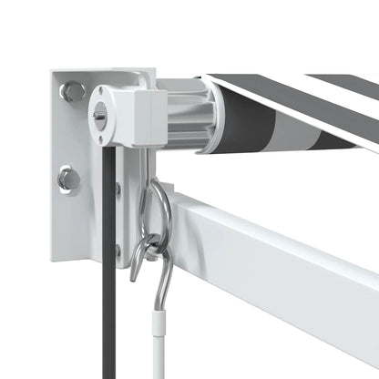 Markise Einziehbar Anthrazit & Weiß 3,5x2,5 m Stoff & Aluminium