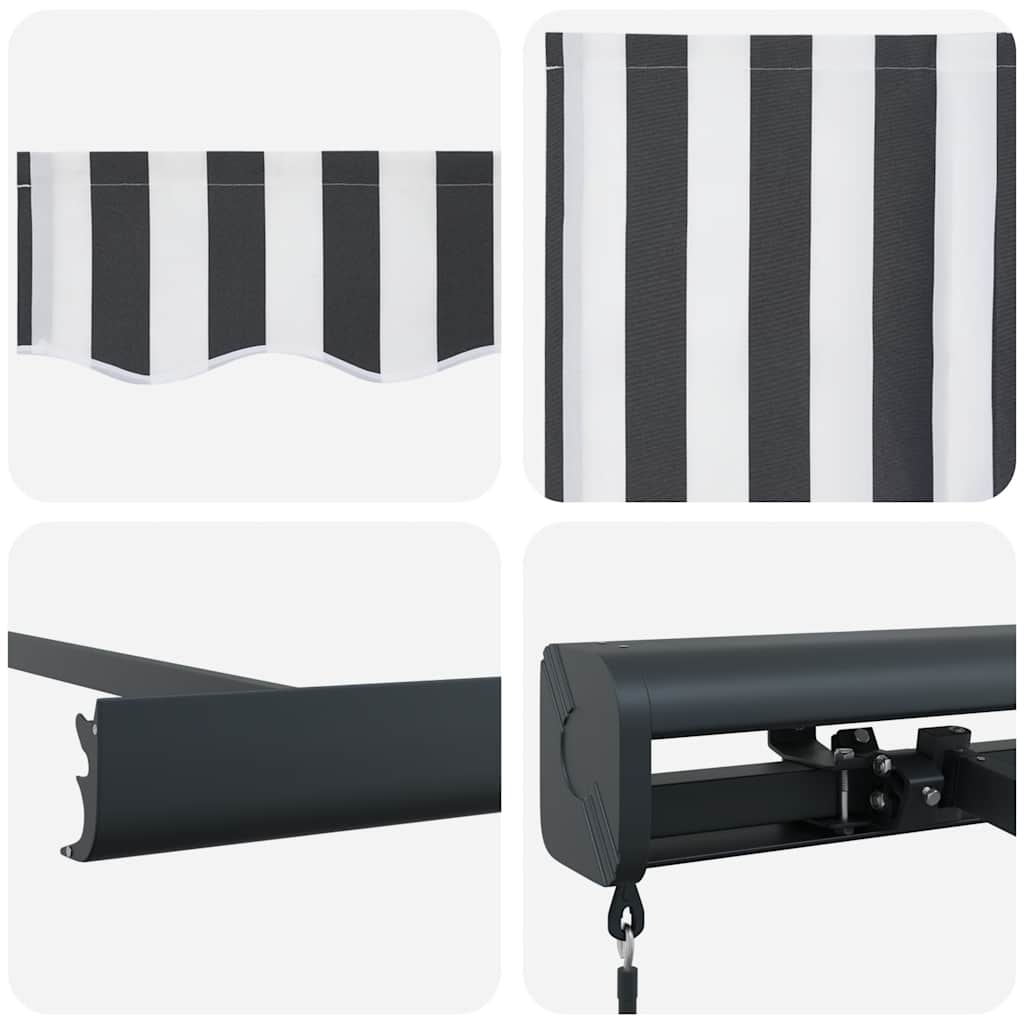 Markise Einziehbar Anthrazit und Weiß 4,5x3 m Stoff & Aluminium