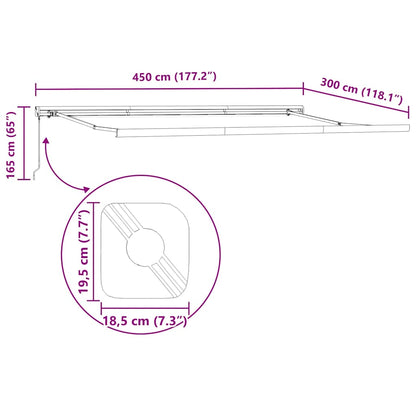 Markise Einziehbar Anthrazit und Weiß 4,5x3 m Stoff & Aluminium