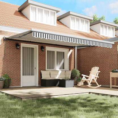 Markise Einziehbar Anthrazit und Weiß 4,5x3 m Stoff & Aluminium