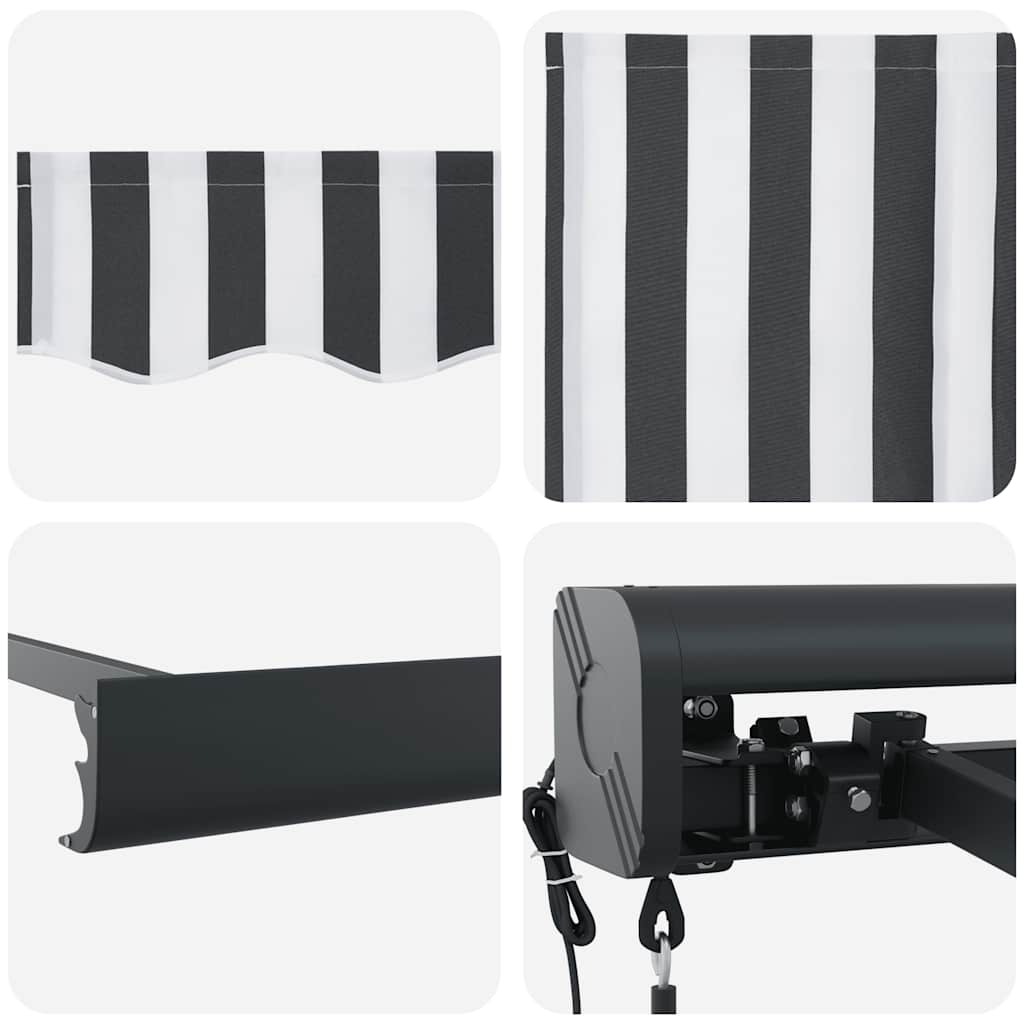 Markise Einziehbar Anthrazit und Weiß 4,5x3 m Stoff & Aluminium