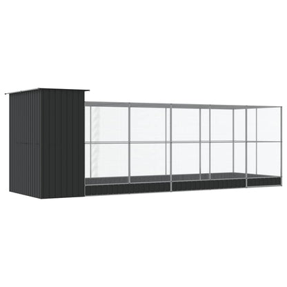 Voliere mit Erweiterung Silbern 623x203x216 cm Stahl