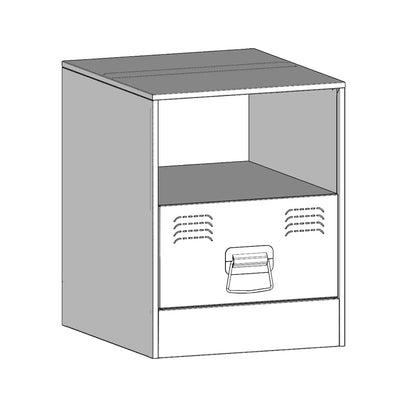Nachttisch Schwarz 34,5x39x44 cm Stahl