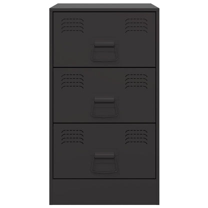 Nachttisch Schwarz 34,5x39x62 cm Stahl