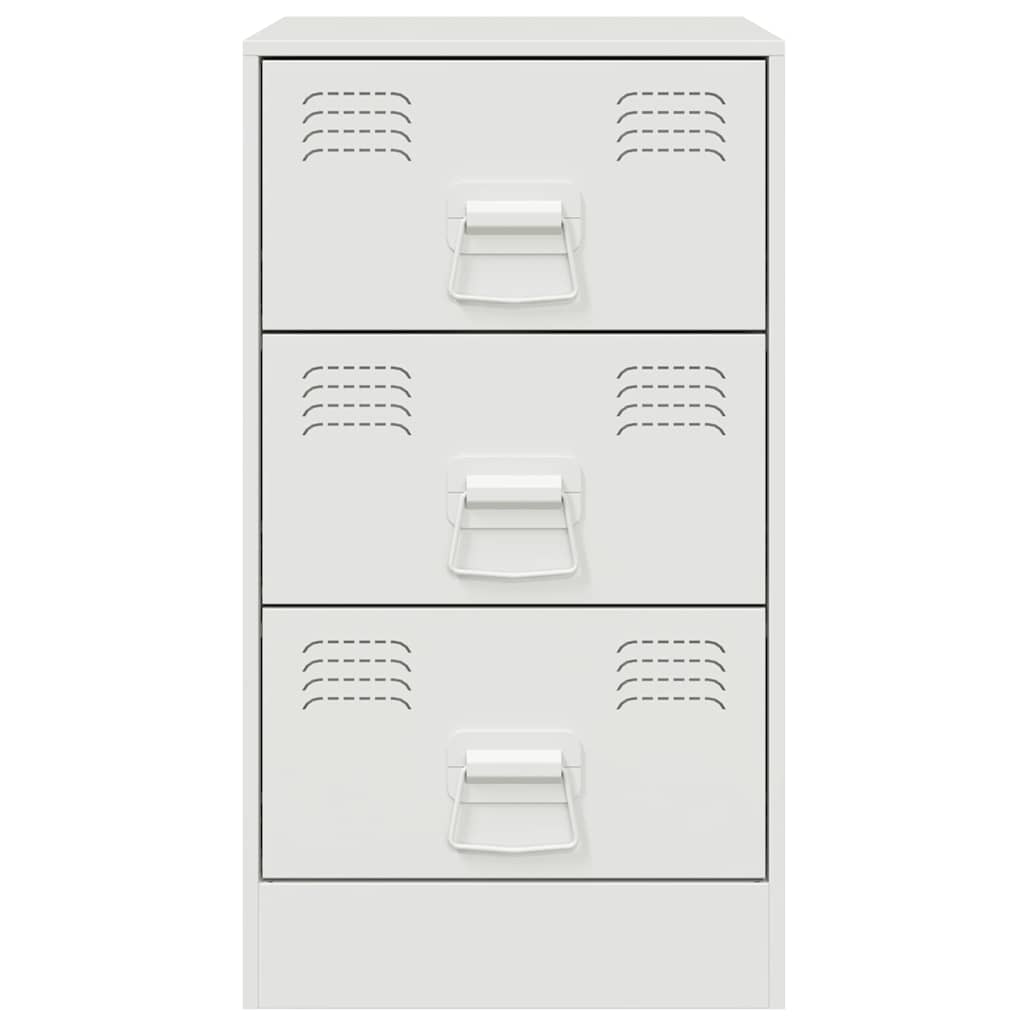 Nachttische 2 Stk. Weiß 34,5x39x62 cm Stahl