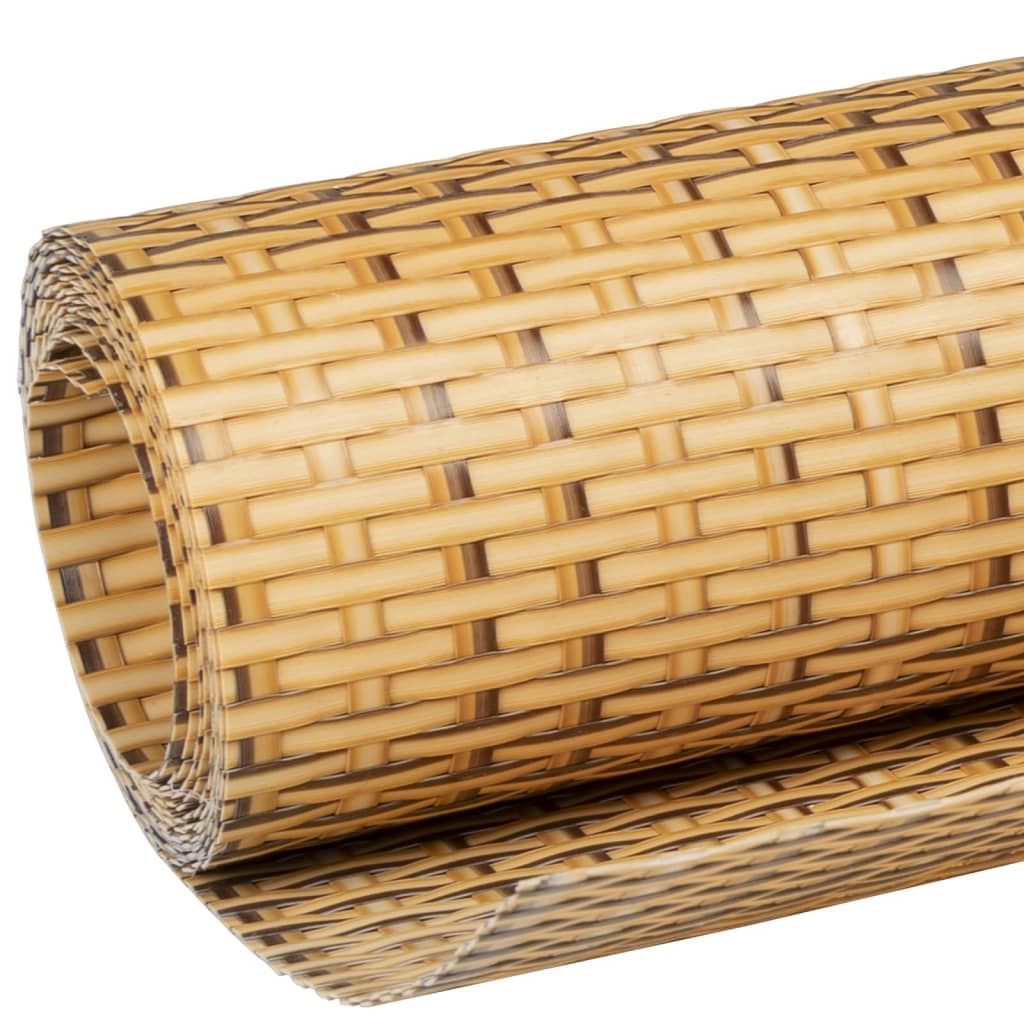 Balkon-Sichtschutz Hellbraun 500x80 cm Poly Rattan