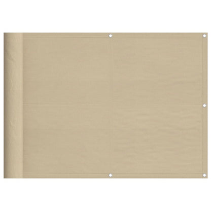 Balkon-Sichtschutz Beige 75x1000 cm 100 % Polyester-Oxford
