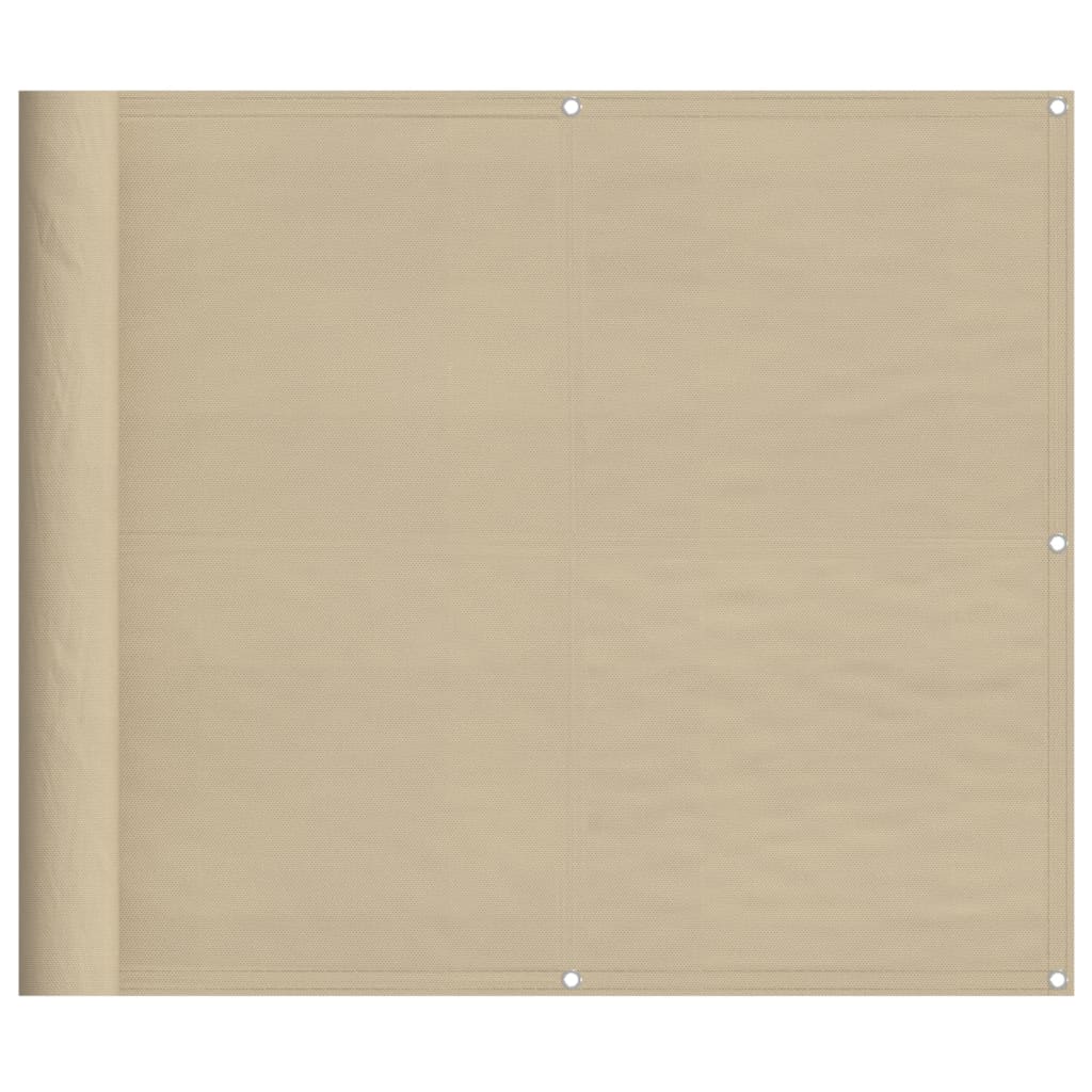 Balkon-Sichtschutz Beige 90x800 cm 100 % Polyester-Oxford