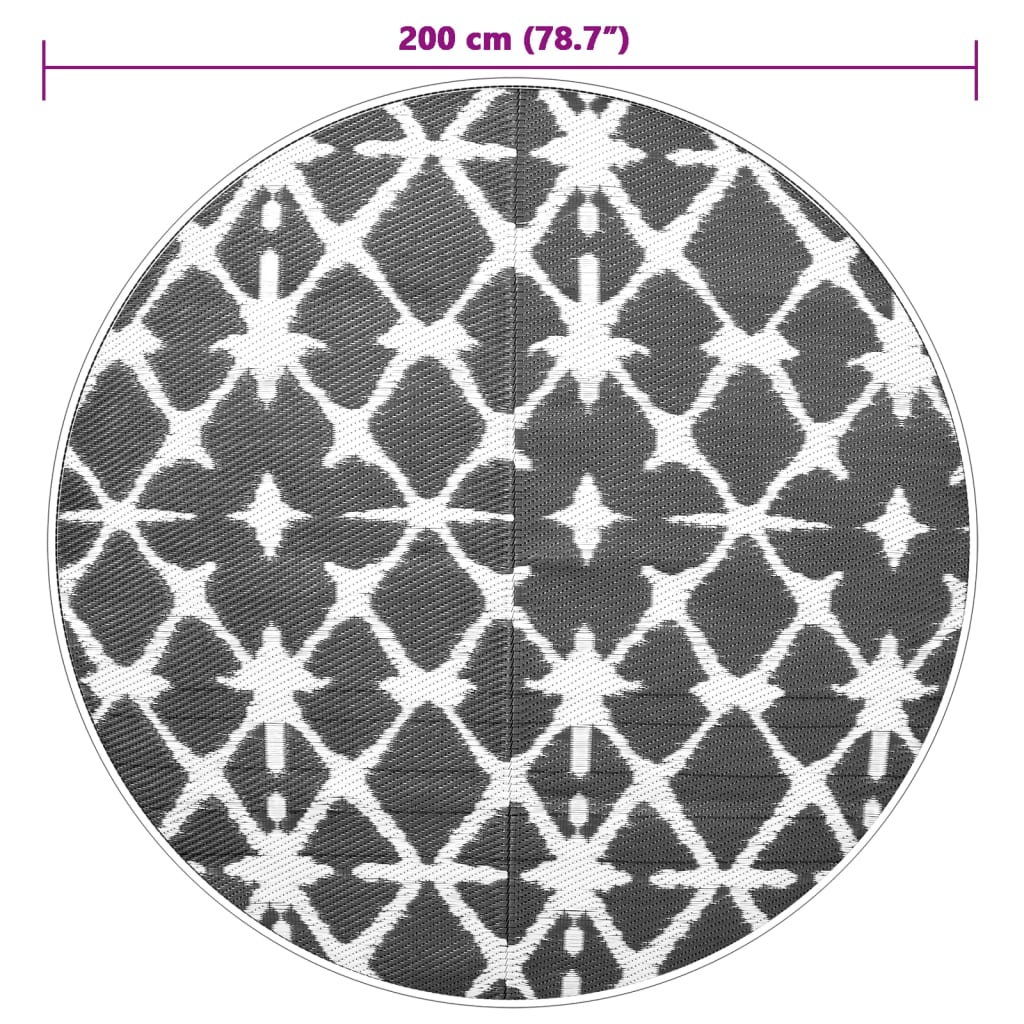 Outdoor-Teppich ARAKIL Blau und Weiß Ø200 cm PP