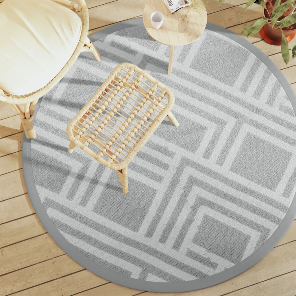 Outdoor-Teppich ARAKIL Grau Ø160 cm PP