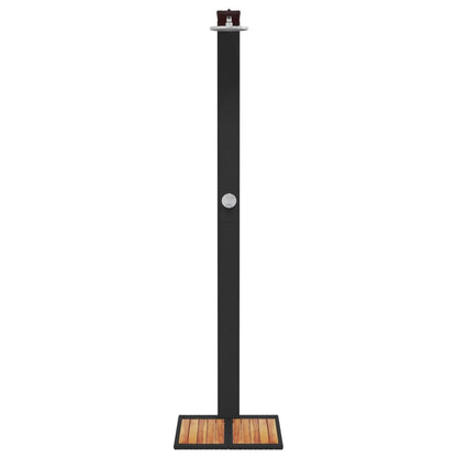 Gartendusche Schwarz 50x55x224 cm Poly Rattan und Akazienholz