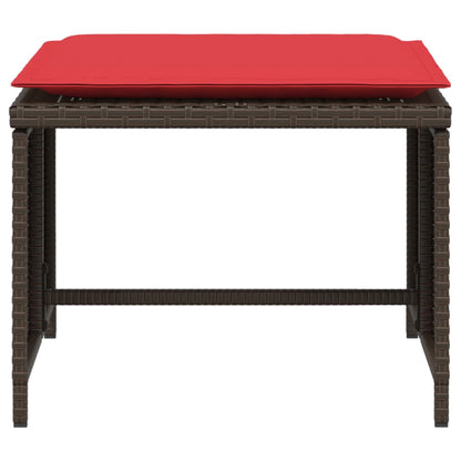 Gartenstuhl mit Fußhocker Braun Poly Rattan